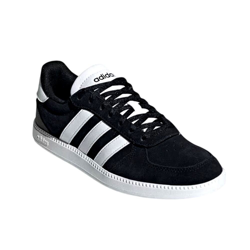 Adidas Women's 9 Black White Striped Breaknet Ankle Sleek Sneakers